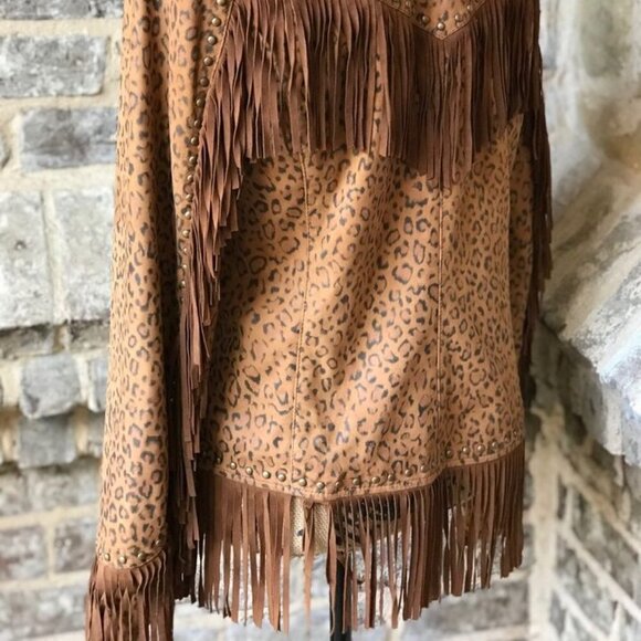 SCULLY  Ladies Limited Edition Scully    Genuine Leather Leopard Fringed Jacket - Picture 4 of 6